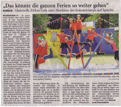 Zeitungsartikel Zirkuscamp